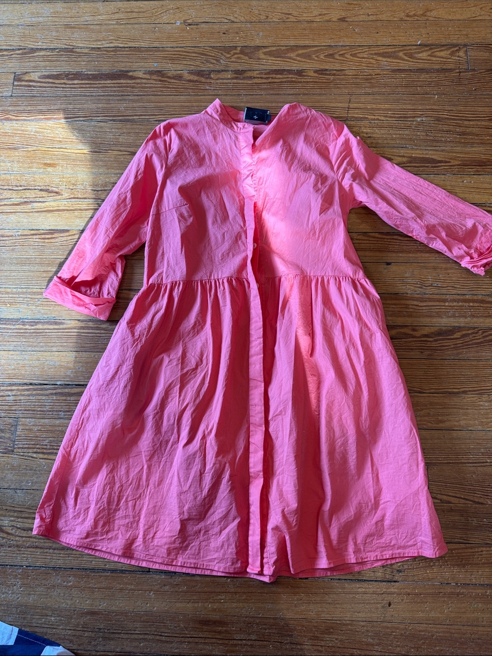 Tuckernuck Coral Pink Button-Front A-Line Dress